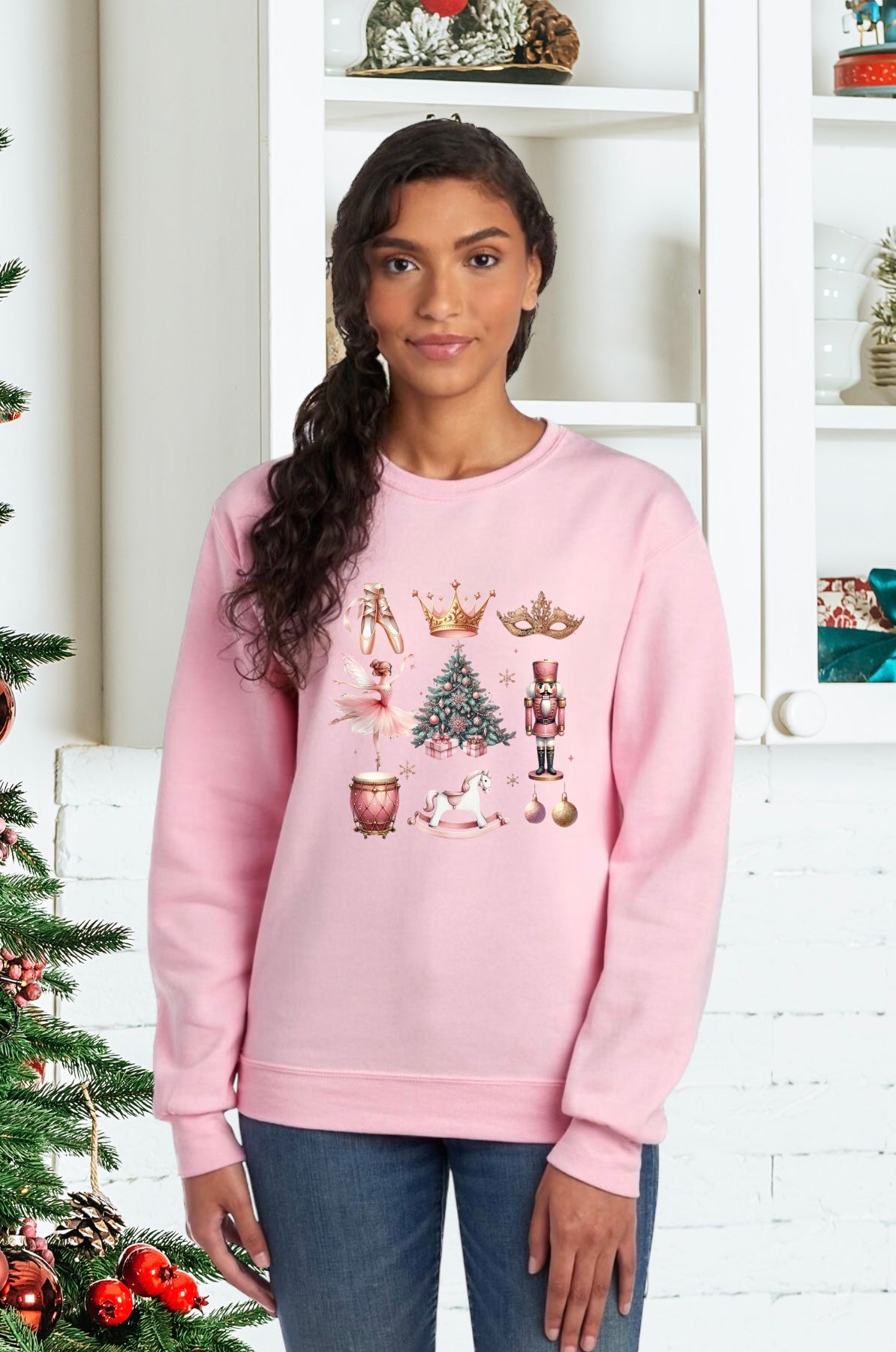 Sweatshirt, Unisex Sweatshirts, Santa Sweatshirts, Coquette Holiday Apparel, Holiday Gifts, Festive Sweatshirts, Holiday Apparel, The Nutcracker, Coquette Holiday Apparel, Ballet Holiday Gifts, The Nutcracker Holiday Gifts