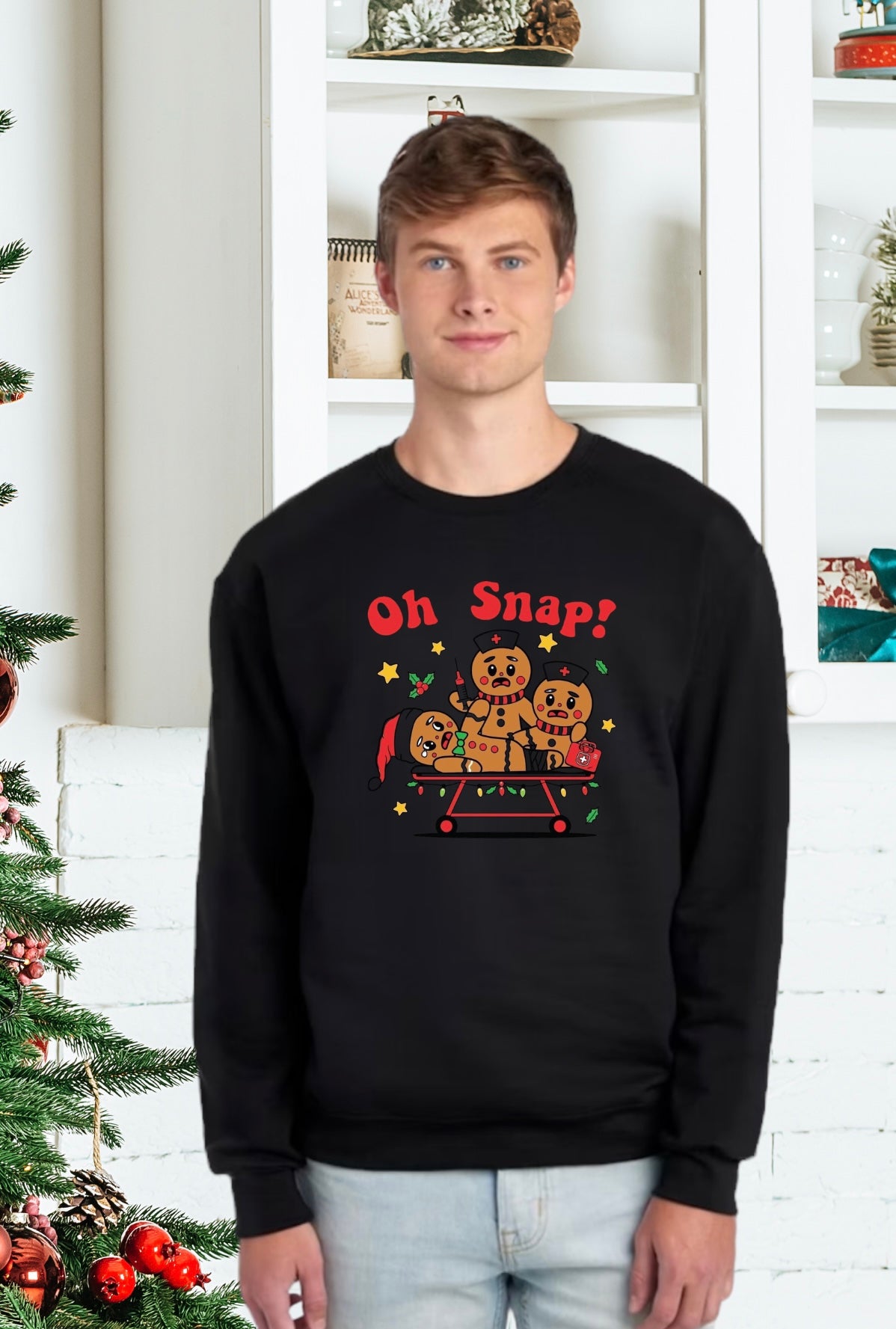 Sweatshirt, Unisex Sweatshirt, Cute Holiday Apparel, Adorable Festive Holiday Gifts, Holiday Apparel, Unisex Holiday Sweater, Adorable Gingerbread Man Holiday Sweater, Holiday Gingerbread