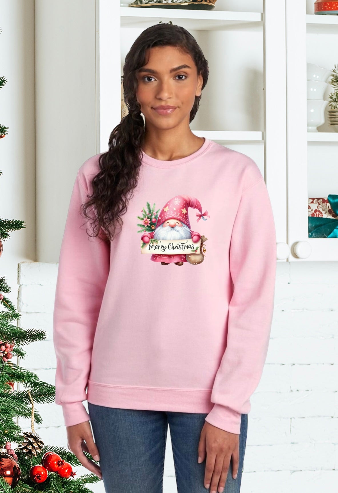 Sweatshirts, Unisex Sweatshirt, Cute Holiday Apparel, Adorable Festive Holiday Gifts, Holiday Apparel, Unisex Holiday Sweater, Adorable Gnome Holiday Sweater, Holiday Gnomes