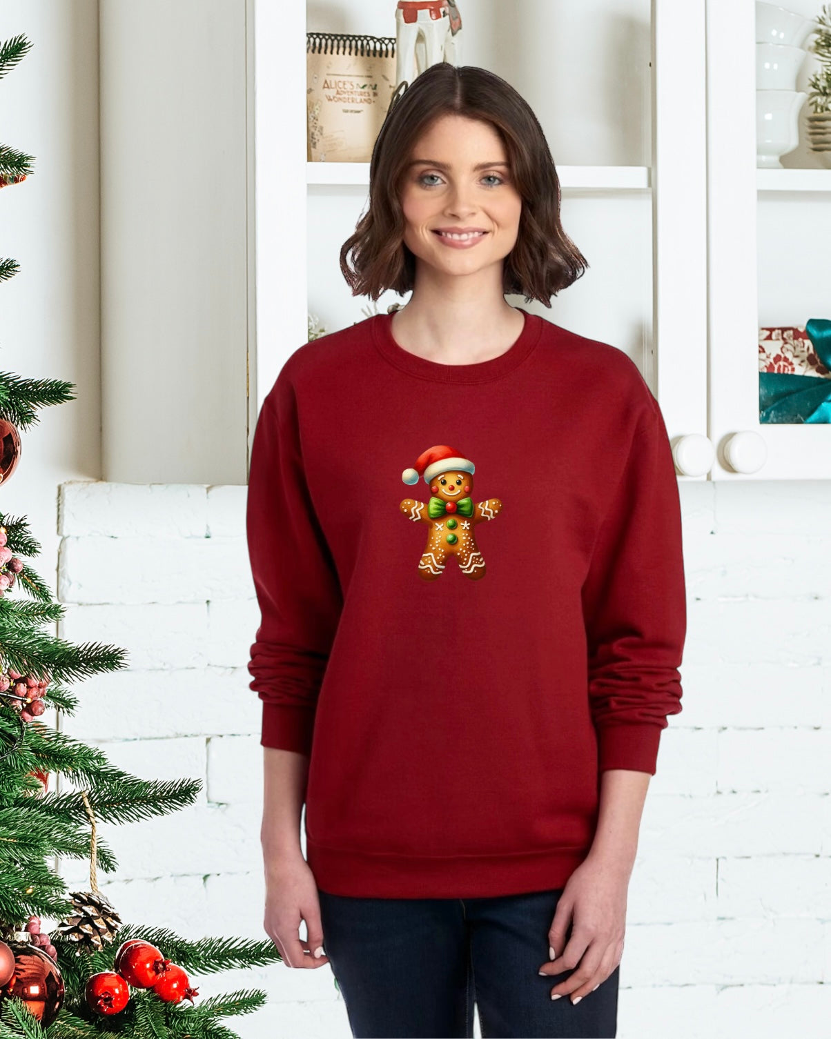 Sweatshirts, Unisex Sweatshirt, Cute Holiday Apparel, Adorable Festive Holiday Gifts, Holiday Apparel, Unisex Holiday Sweater, Adorable Gingerbread Man Holiday Sweater, Holiday Gingerbread