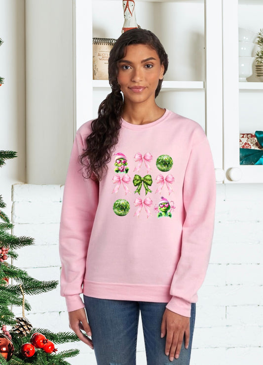 Sweatshirts, Unisex Sweatshirt, The Grinch, The Grinch Holiday Sweatshirt, The Grinch Holiday Sweater, Coquette Holiday Grinch Sweatshirt