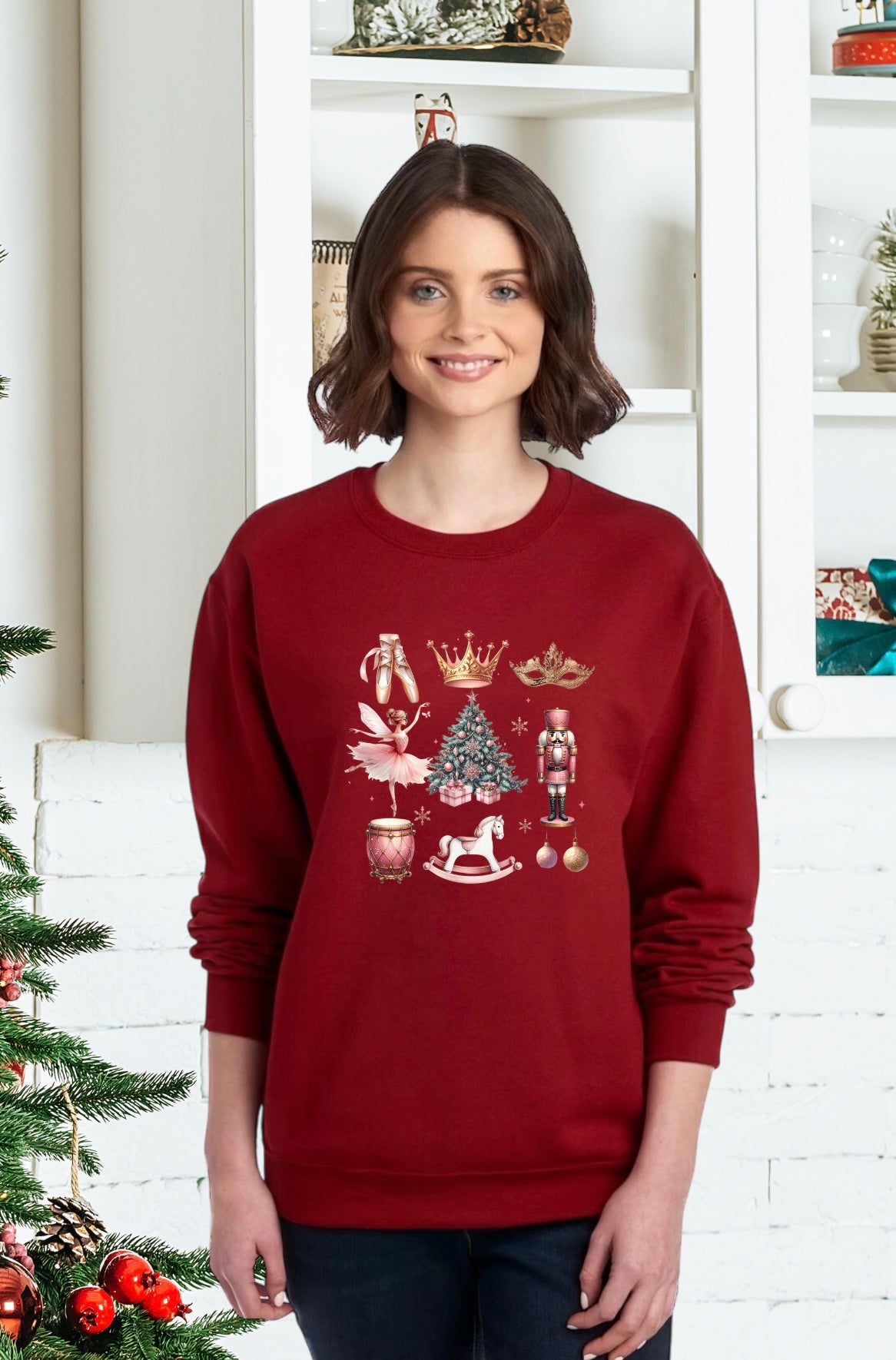 Sweatshirt, Unisex Sweatshirts, Santa Sweatshirts, Coquette Holiday Apparel, Holiday Gifts, Festive Sweatshirts, Holiday Apparel, The Nutcracker, Coquette Holiday Apparel, Ballet Holiday Gifts, The Nutcracker Holiday Gifts