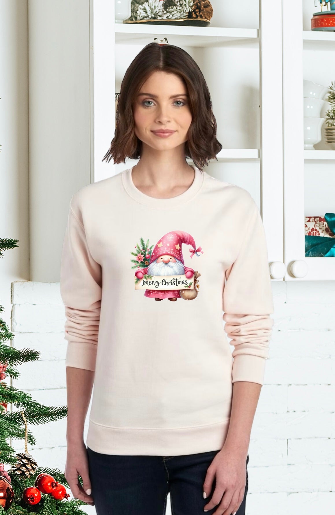 Sweatshirts, Unisex Sweatshirt, Cute Holiday Apparel, Adorable Festive Holiday Gifts, Holiday Apparel, Unisex Holiday Sweater, Adorable Gnome Holiday Sweater, Holiday Gnomes