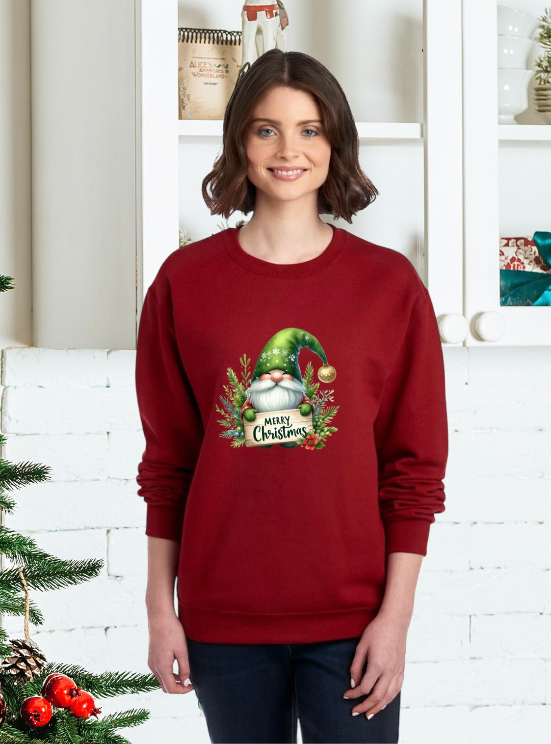 Sweatshirts, Unisex Sweatshirt, Cute Holiday Apparel, Adorable Festive Holiday Gifts, Holiday Apparel, Unisex Holiday Sweater, Adorable Gnome Holiday Sweater, Holiday Gnomes