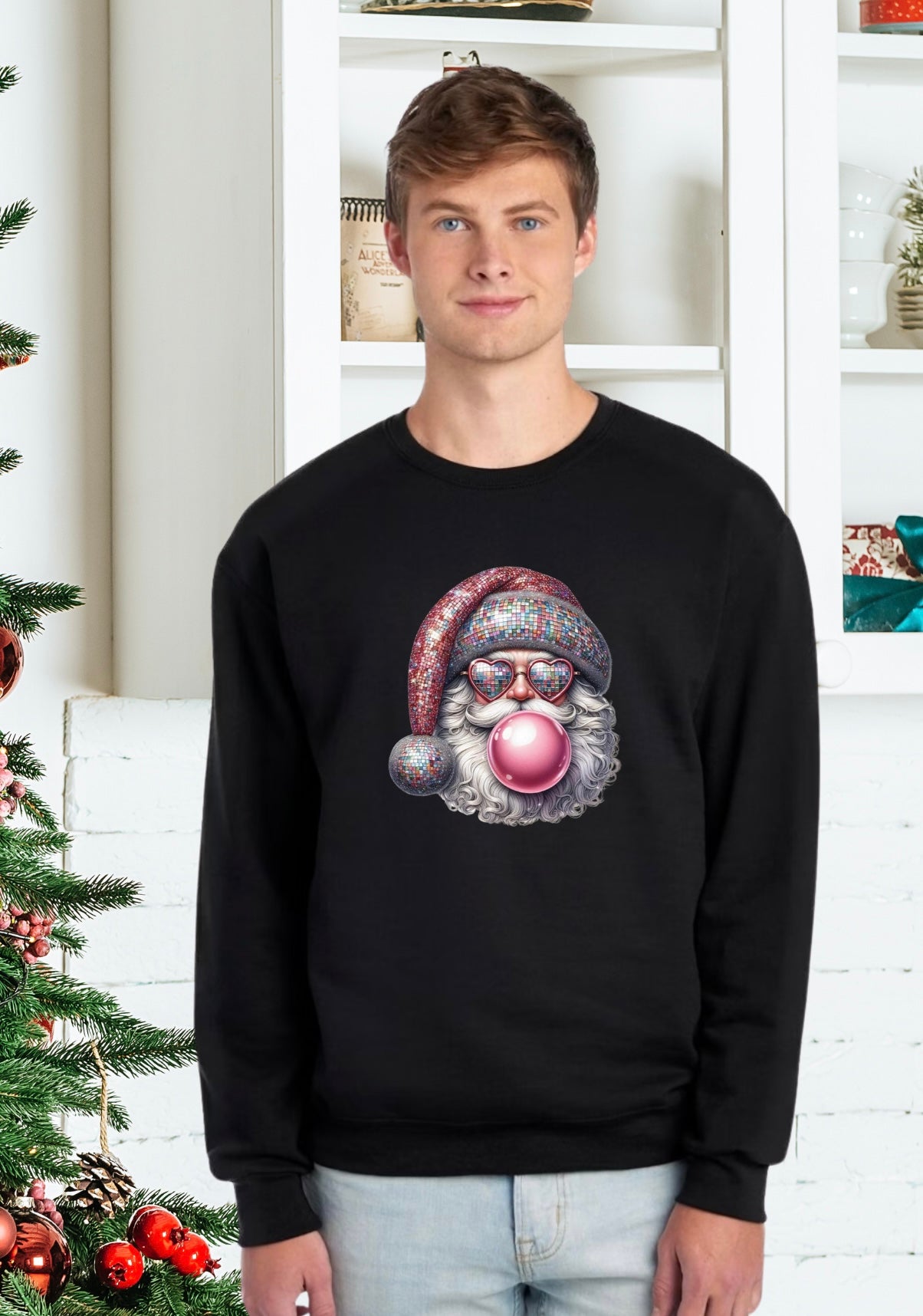 Sweatshirt, Unisex Sweatshirts, Santa Sweatshirts, Holiday Santa Apparel, Holiday Gifts, Festive Sweatshirts, Holiday Apparel, Santa Claus, Santa Popping Gum