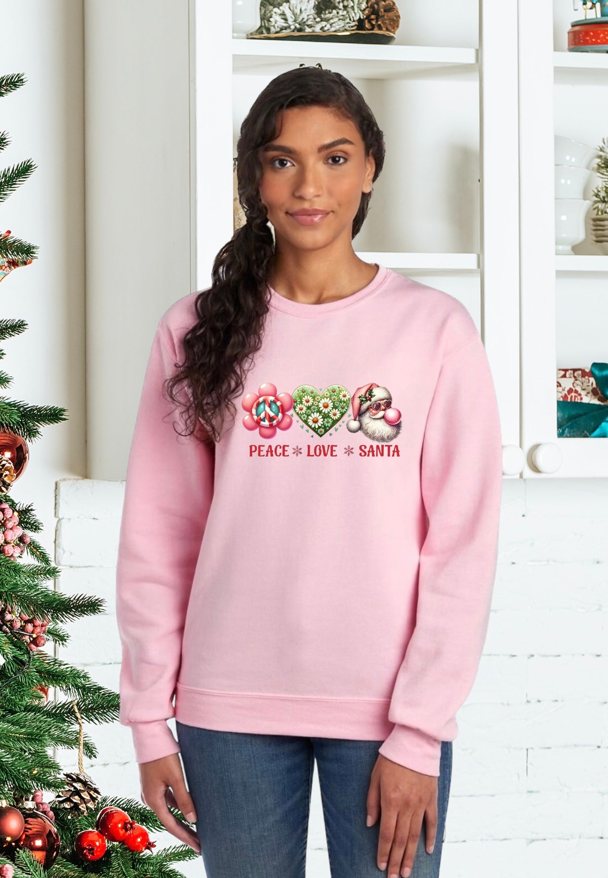 Sweatshirt, Unisex Sweatshirts, Santa Sweatshirts, Holiday Santa Apparel, Holiday Gifts, Festive Sweatshirts, Holiday Apparel, Santa Claus, Peace, Love, Santa