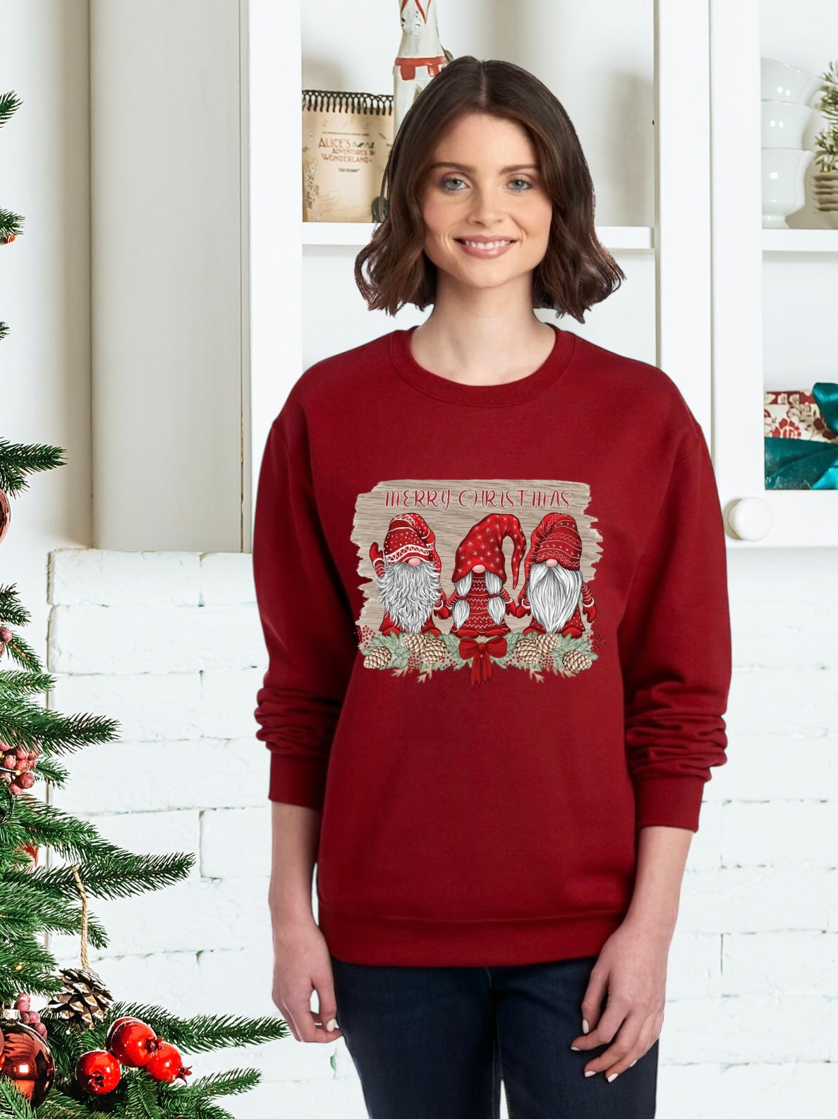 Sweatshirts, Unisex Sweatshirt, Cute Holiday Apparel, Adorable Festive Holiday Gifts, Holiday Apparel, Unisex Holiday Sweater, Adorable Gnome Holiday Sweater, Holiday Gnomes