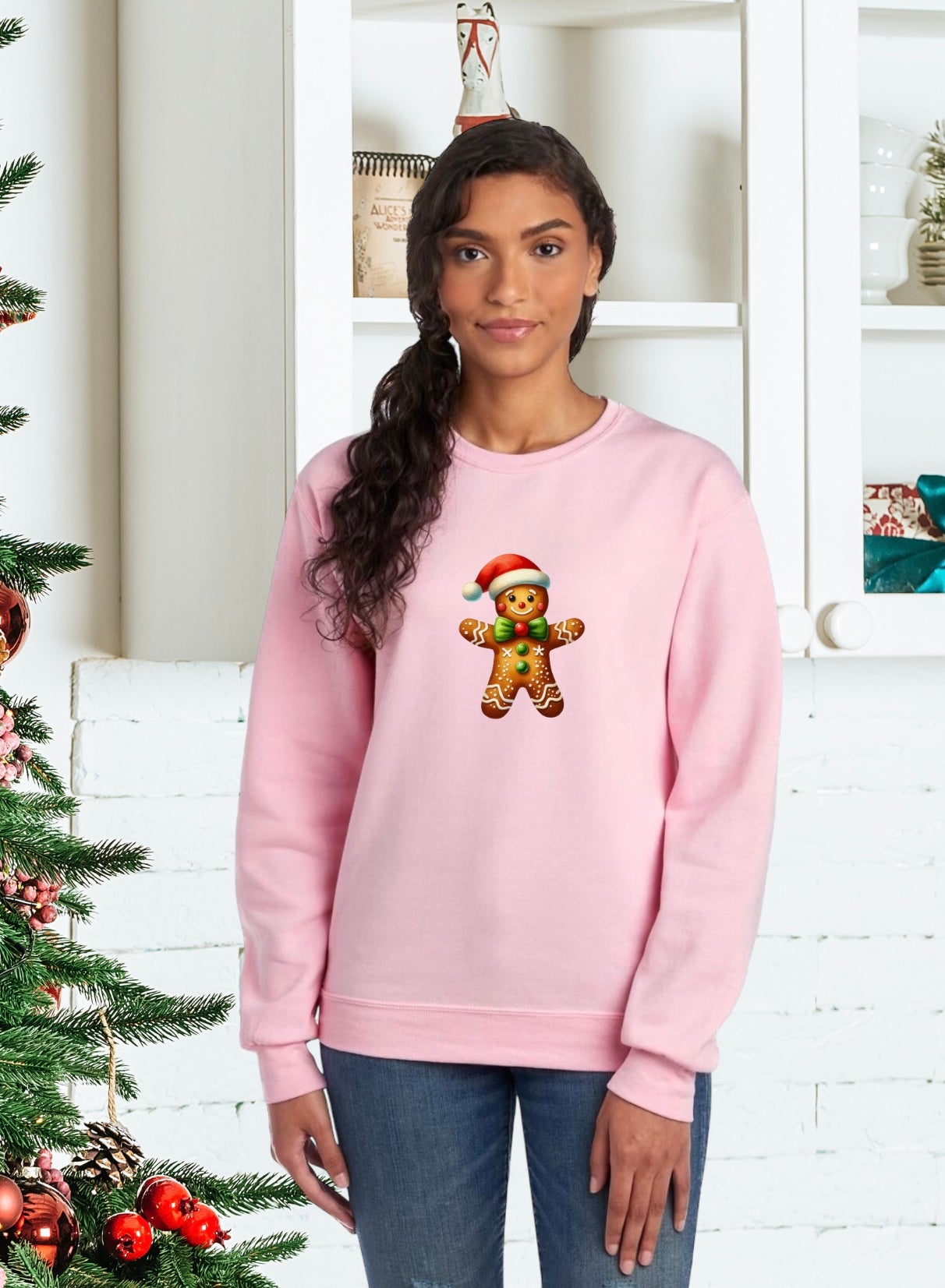 Sweatshirts, Unisex Sweatshirt, Cute Holiday Apparel, Adorable Festive Holiday Gifts, Holiday Apparel, Unisex Holiday Sweater, Adorable Gingerbread Man Holiday Sweater, Holiday Gingerbread