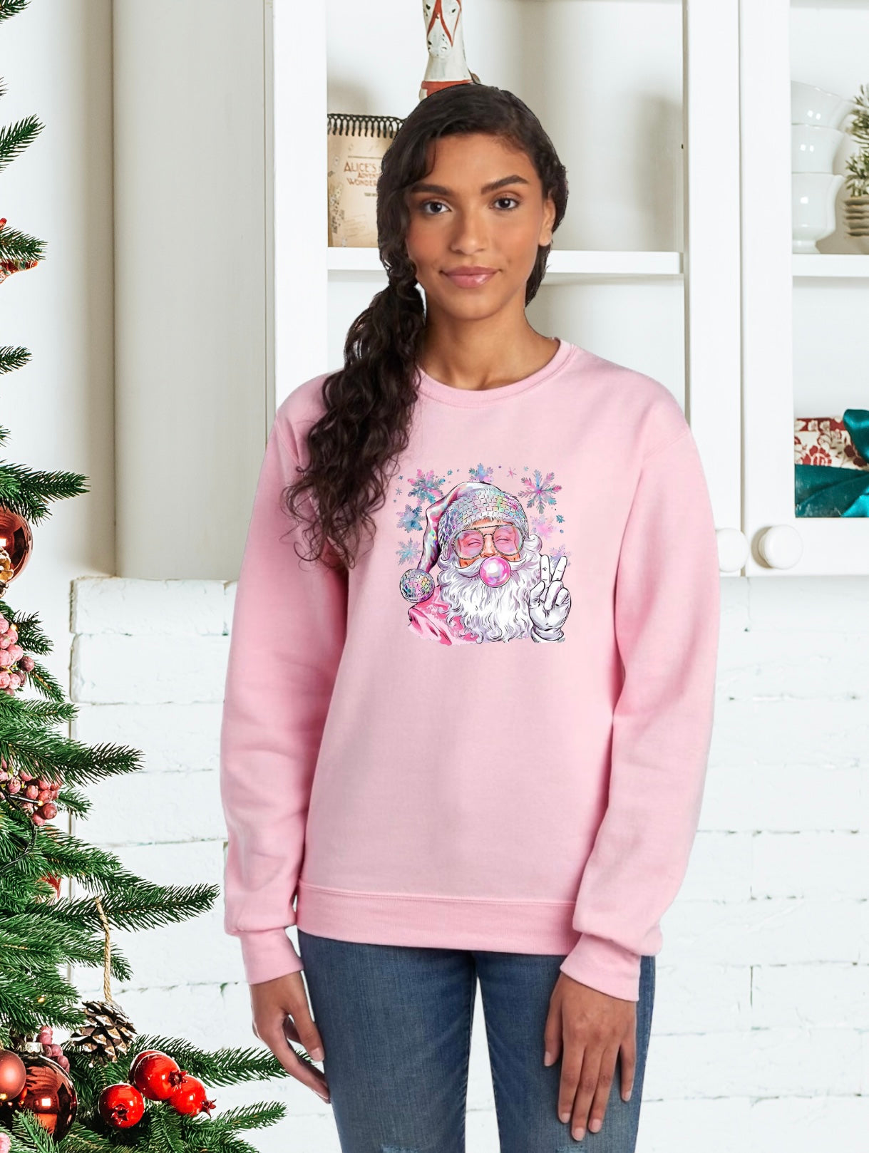 Sweatshirt, Unisex Sweatshirts, Santa Sweatshirts, Holiday Santa Apparel, Holiday Gifts, Festive Sweatshirts, Holiday Apparel, Santa Popping Gum