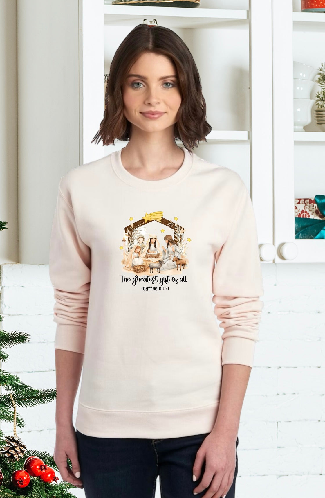 Sweatshirt, Unisex Sweatshirt, Cute Holiday Apparel, Adorable Festive Holiday Gifts, Holiday Apparel, Unisex Holiday Sweater, Festive Apparel, Religious Holiday Apparel, Jesus, Nativity