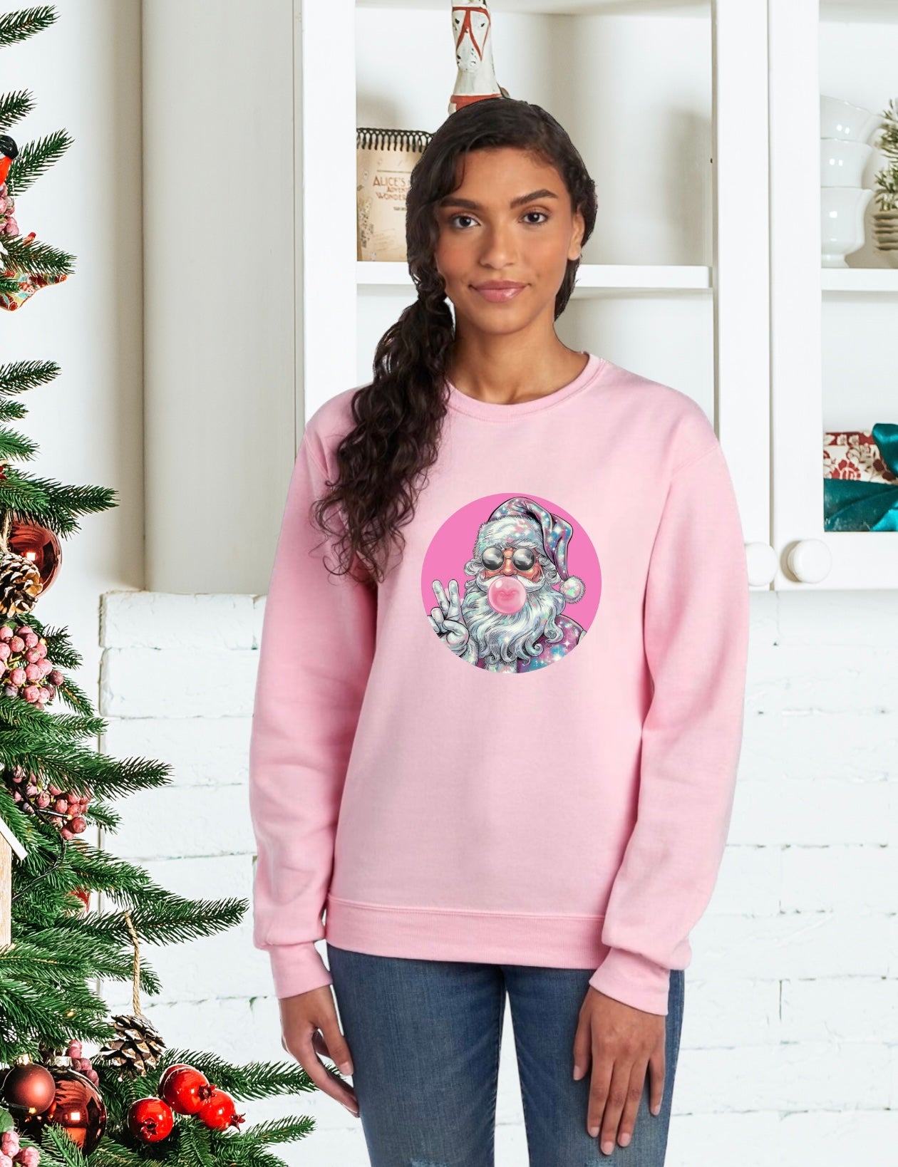 Sweatshirt, Unisex Sweatshirts, Santa Sweatshirts, Holiday Santa Apparel, Holiday Gifts, Festive Sweatshirts, Holiday Apparel, Santa Popping Gum