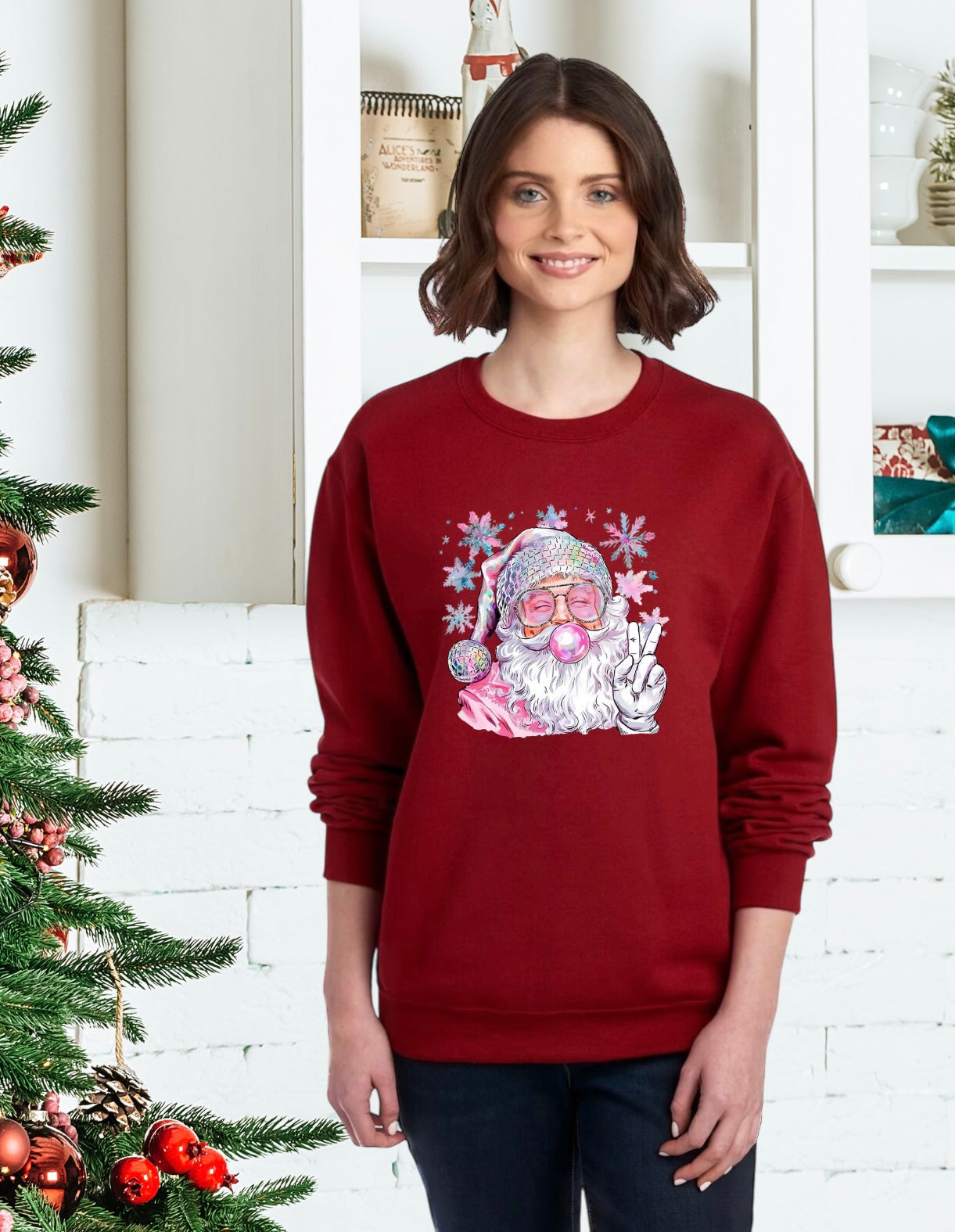 Sweatshirt, Unisex Sweatshirts, Santa Sweatshirts, Holiday Santa Apparel, Holiday Gifts, Festive Sweatshirts, Holiday Apparel, Santa Popping Gum