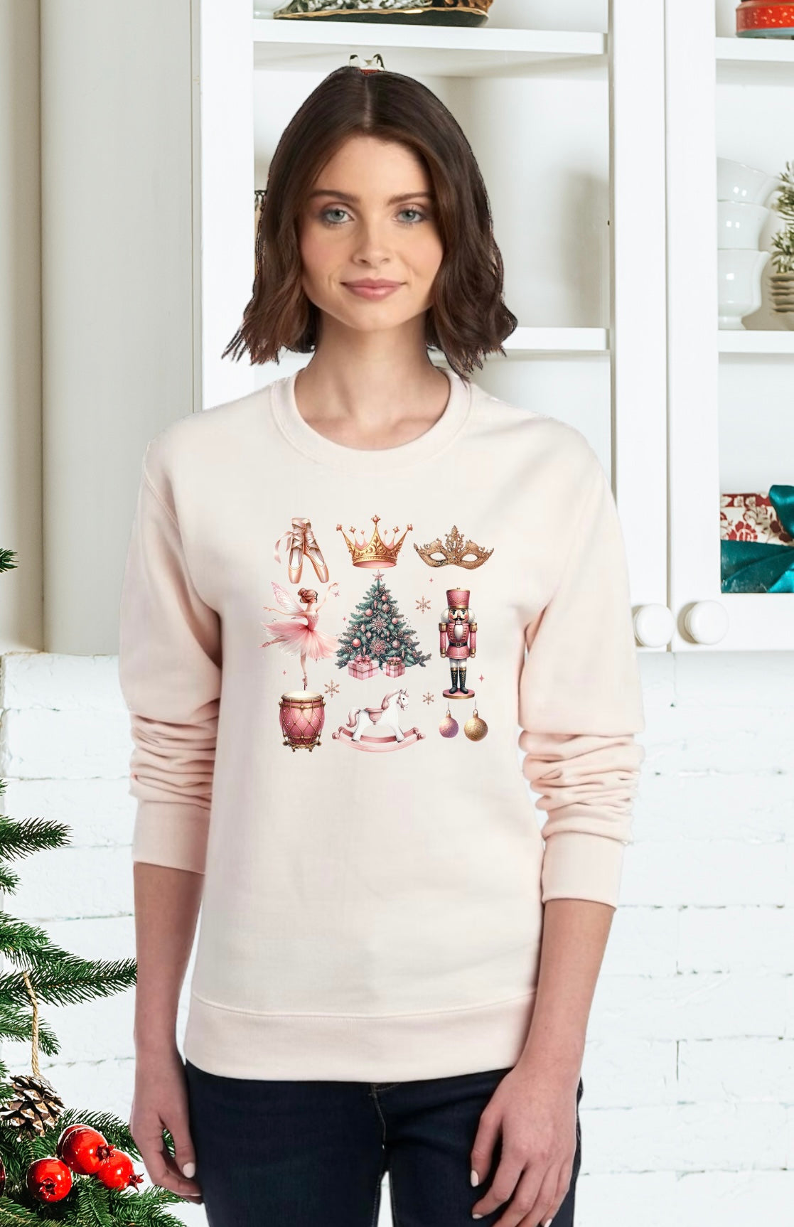 Sweatshirt, Unisex Sweatshirts, Santa Sweatshirts, Coquette Holiday Apparel, Holiday Gifts, Festive Sweatshirts, Holiday Apparel, The Nutcracker, Coquette Holiday Apparel, Ballet Holiday Gifts, The Nutcracker Holiday Gifts