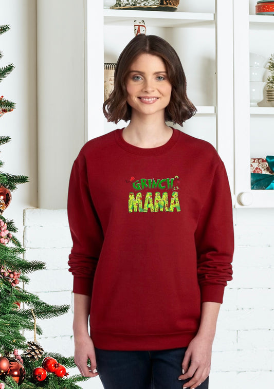 Sweatshirts, Unisex, Sweatshirt, The Grinch, Grinch Mama, The Grinch Holiday Sweatshirt, The Grinch Holiday Sweater, Holiday Grinch Sweatshirt, The Grinch Christmas Sweatshirt