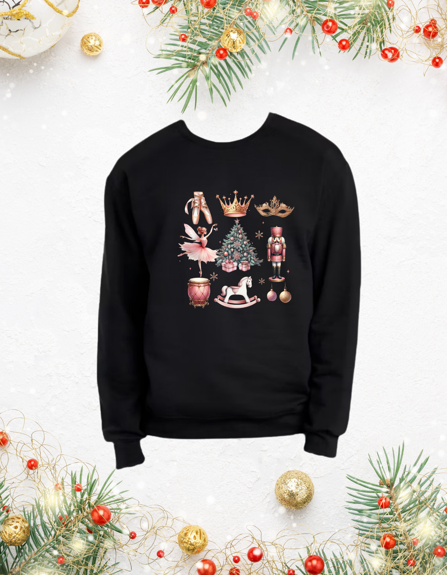 Sweatshirt, Unisex Sweatshirts, Santa Sweatshirts, Coquette Holiday Apparel, Holiday Gifts, Festive Sweatshirts, Holiday Apparel, The Nutcracker, Coquette Holiday Apparel, Ballet Holiday Gifts, The Nutcracker Holiday Gifts