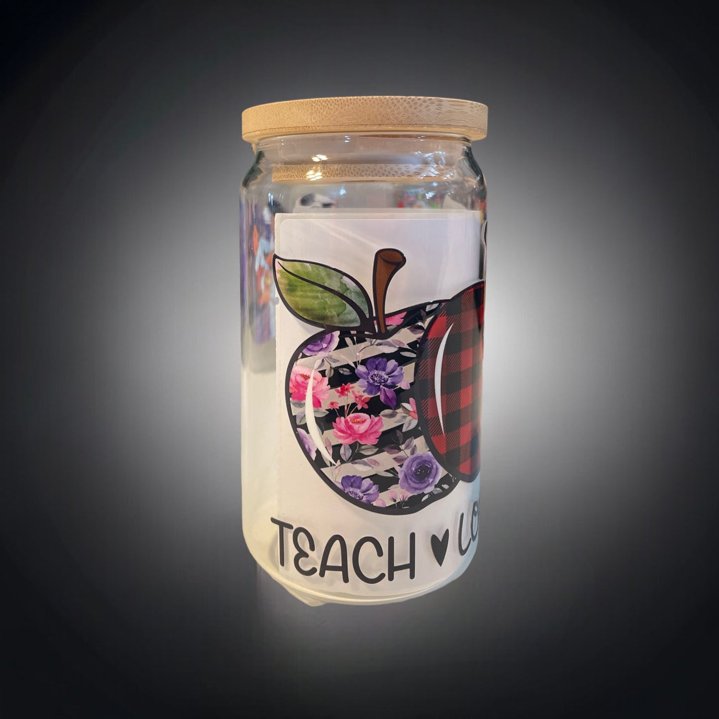 Teacher 12oz. Glass Can with Straw, Beer Cans, Glass Cans, Teacher Gift Cups, Teacher Cups with Straws, Gifts for Teachers
