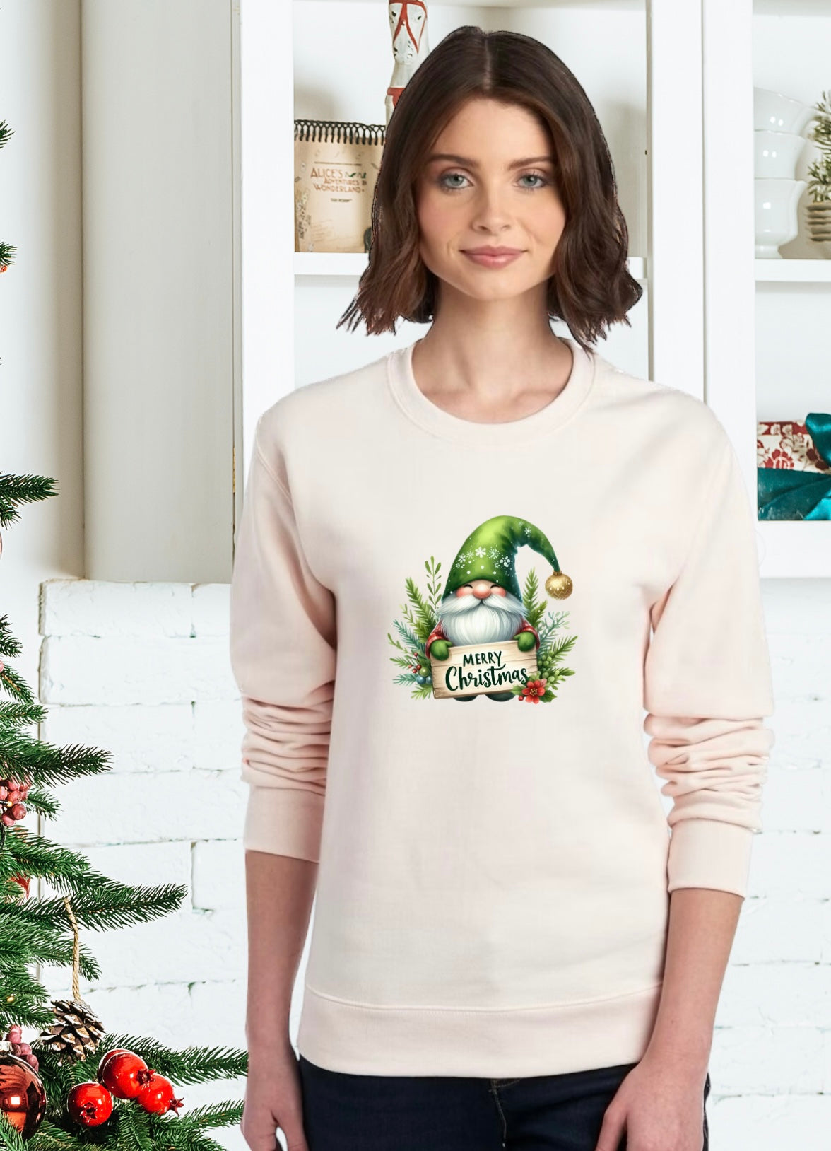 Sweatshirts, Unisex Sweatshirt, Cute Holiday Apparel, Adorable Festive Holiday Gifts, Holiday Apparel, Unisex Holiday Sweater, Adorable Gnome Holiday Sweater, Holiday Gnomes