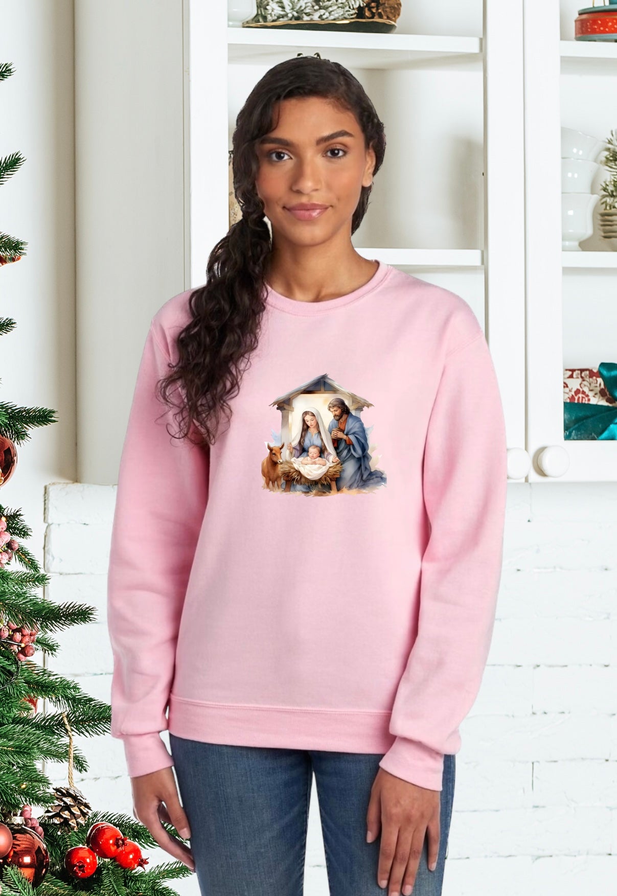 Sweatshirt, Unisex Sweatshirt, Cute Holiday Apparel, Adorable Festive Holiday Gifts, Holiday Apparel, Unisex Holiday Sweater, Festive Apparel, Religious Holiday Apparel, Jesus, Nativity