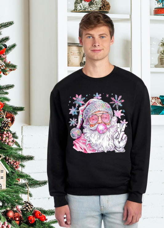 Sweatshirt, Unisex Sweatshirts, Santa Sweatshirts, Holiday Santa Apparel, Holiday Gifts, Festive Sweatshirts, Holiday Apparel, Santa Popping Gum