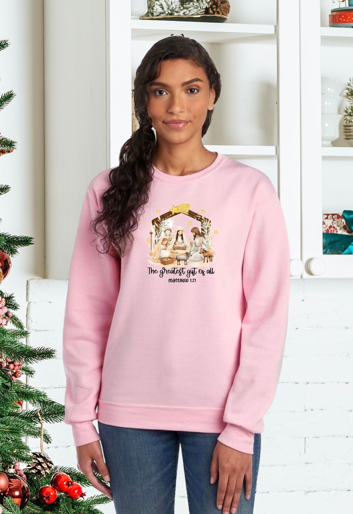 Sweatshirt, Unisex Sweatshirt, Cute Holiday Apparel, Adorable Festive Holiday Gifts, Holiday Apparel, Unisex Holiday Sweater, Festive Apparel, Religious Holiday Apparel, Jesus, Nativity