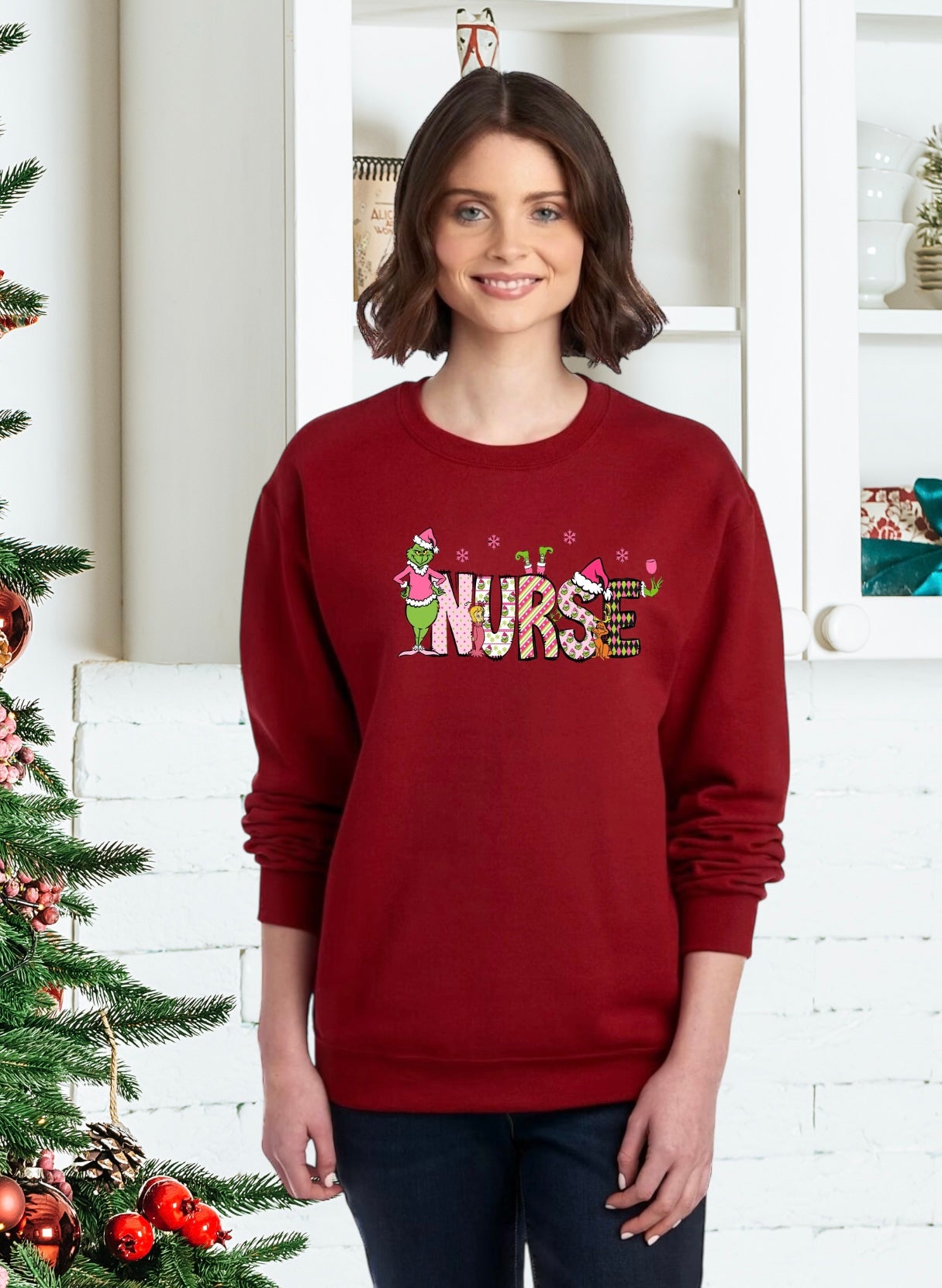 Sweatshirt, Unisex Sweatshirts, The Grinch Nurse Sweatshirts, Women’s Sweatshirts, Nurse Gifts Sweatshirts, Apparel for Nurses