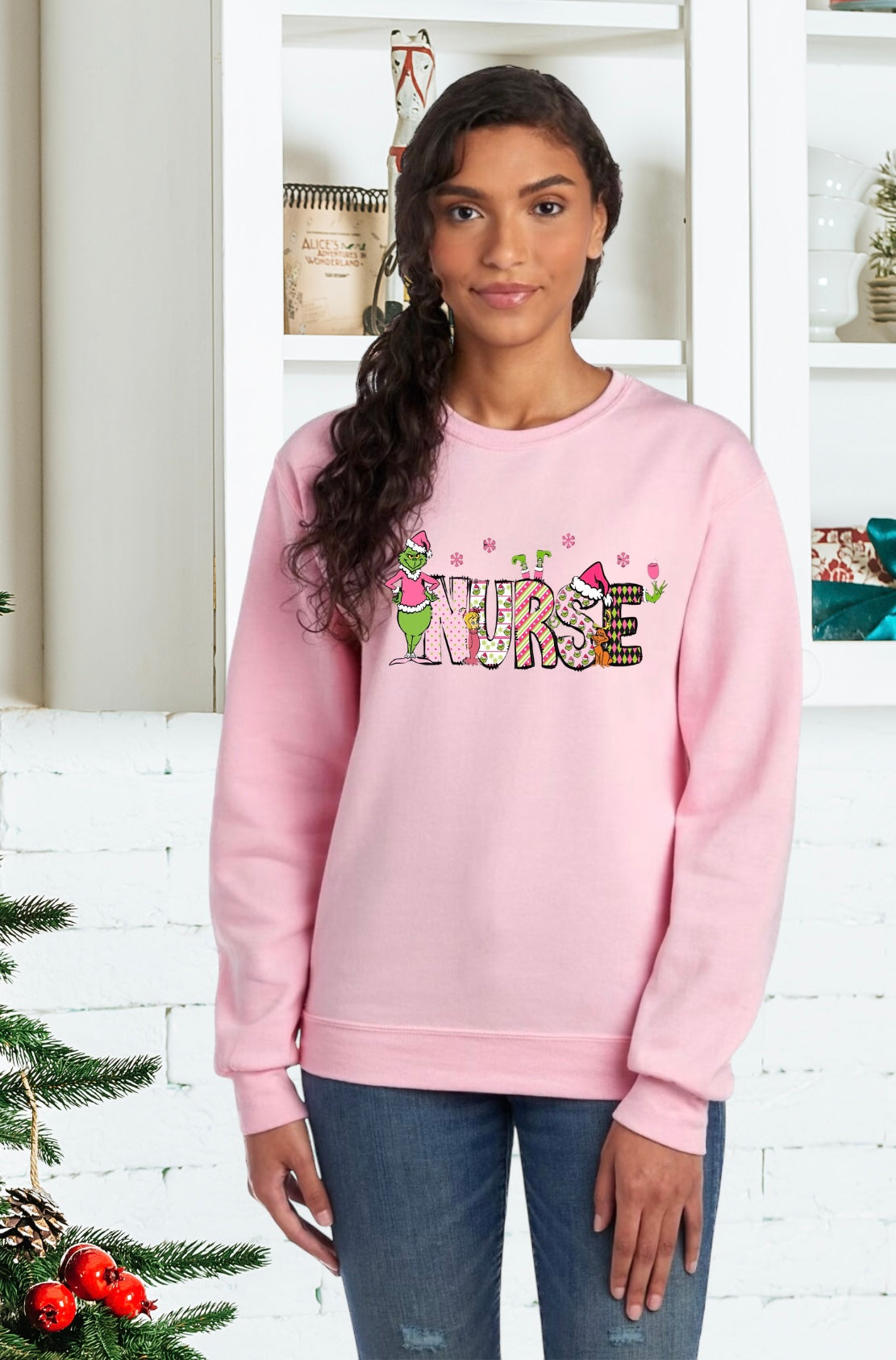 Sweatshirt, Unisex Sweatshirts, The Grinch Nurse Sweatshirts, Women’s Sweatshirts, Nurse Gifts Sweatshirts, Apparel for Nurses