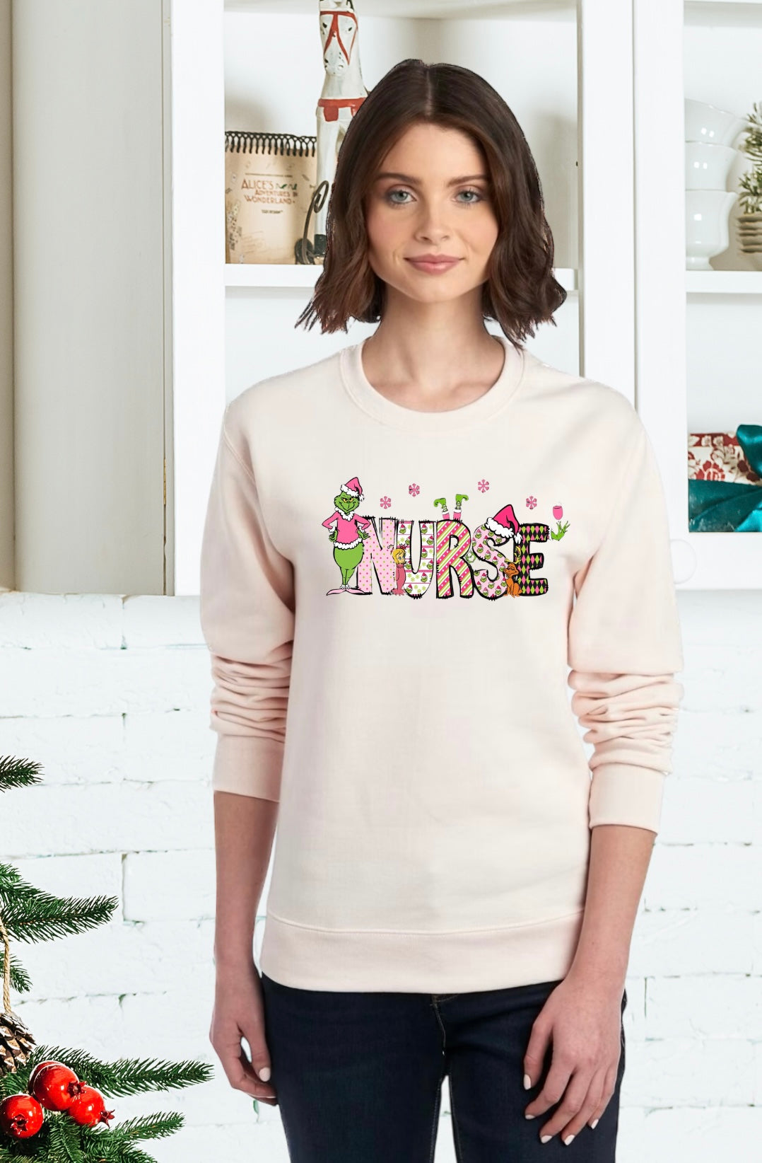 Sweatshirt, Unisex Sweatshirts, The Grinch Nurse Sweatshirts, Women’s Sweatshirts, Nurse Gifts Sweatshirts, Apparel for Nurses