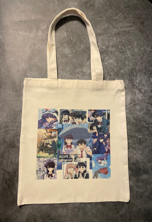 Custom Made Anime Tote, Komi Can’t Communicate, Anime Komi Can’t Communicate, Komi Can’t Communicate Customized Tote, Personalized Tote, Customized Bags, Personalized Bags